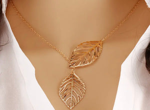 Golden leaf necklace