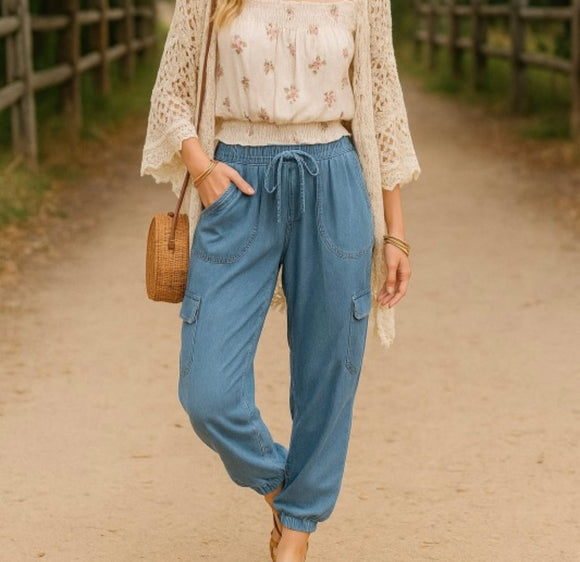 Denim joggers