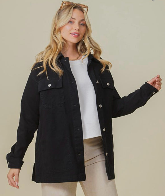 Oversized Black Denim Jacket