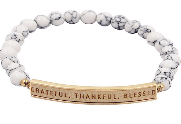 Grateful, Thankful, Blessed Bracelet