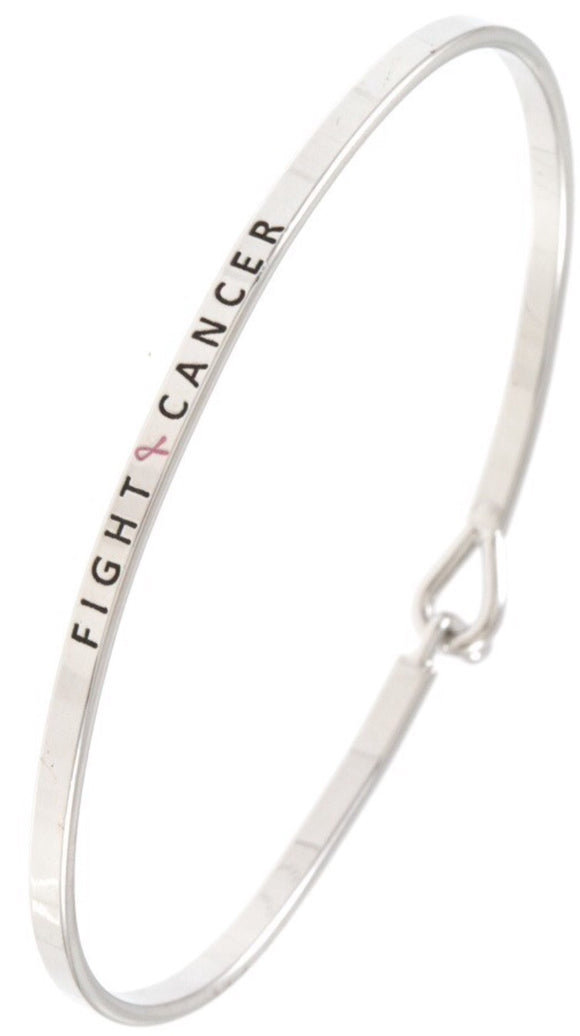 “Fight Cancer” Inspirational Bangle Bracelet